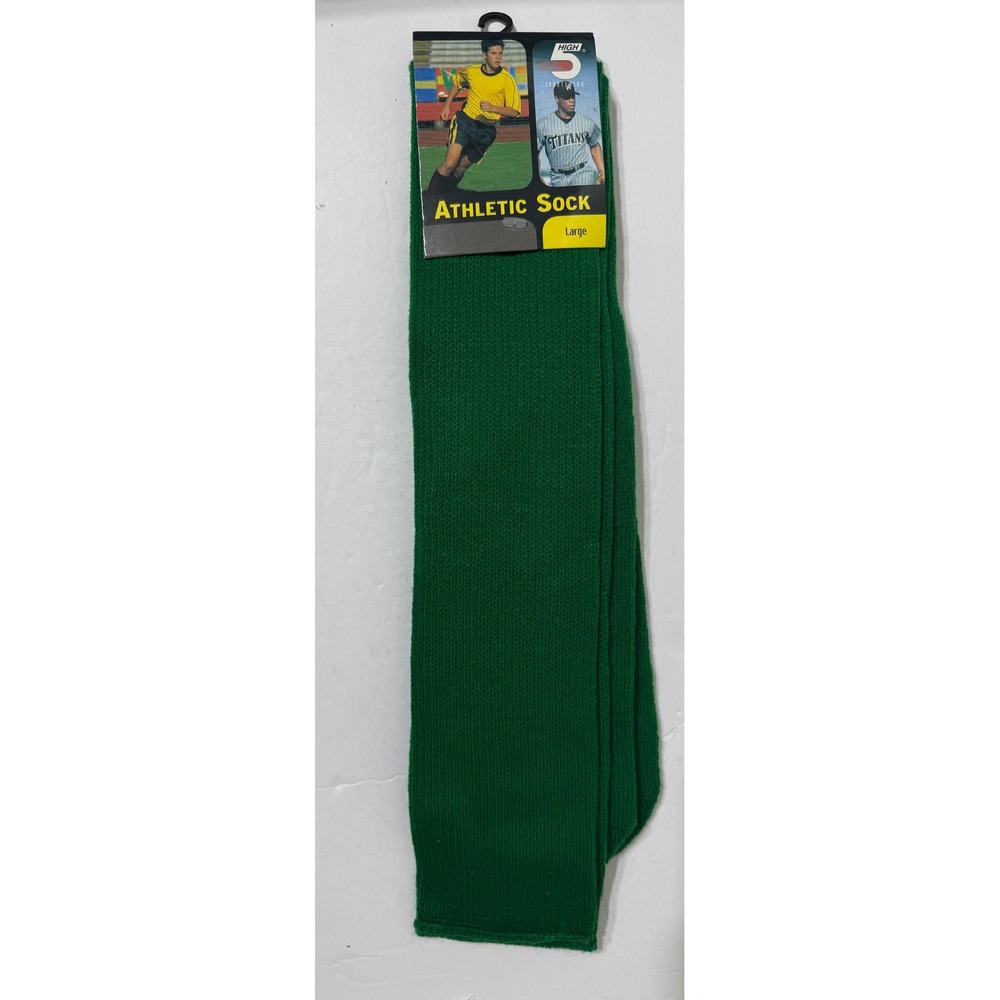 High 5 Sportswear Style 803 Green Athletic Tube Socks Large 30 Inch NWT